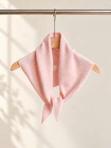 قطعة واحدة من شال مثلث محبوك بلون موحد بتصميم بسيط وعصري للنساء، مناسب للمواعدة والتسوق والخروجات اليومية والسفر والتنسيق - متعدد الألوان - مشاهدة 1