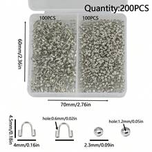 1 Set 200pcs U-Shaped Buckle + Positioning Bead Accessories Kit, Suitable For Handmade DIY Bracelets, Necklaces, Jewelry Decoration Materials And Tools - Buckle Positioning Beads - View 10