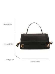 New Fashion Premium Versatile Solid Color Women's Handbag Shoulder Crossbody Bag - Black - View 2