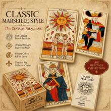 Tarot Of Marseilles Tarot Card Game, Tarot Cards + Oracle Cards Set - Yellow - View 1