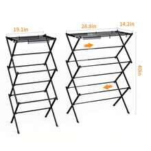 Tendedero plegable para secar ropa, color negro, 1 pieza - Negro - Ver 8