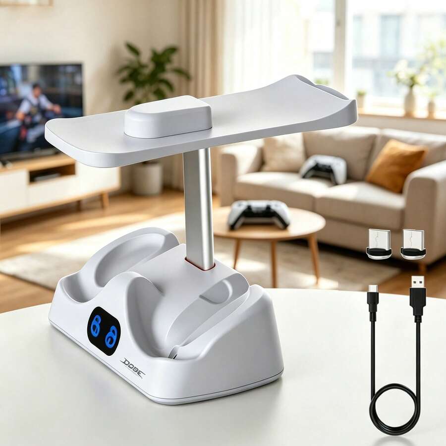 Dudukan Pengisian Daya Headset & Kontroler VR 2-in-1, Dock Pengisian Daya Magnetik Ganda dengan Indikator LED, Dudukan Layar Pengisian Cepat untuk Sistem VR Generasi Berikutnya, Didukung USB, Colokan Pengisi Daya Tidak Termasuk - View 1