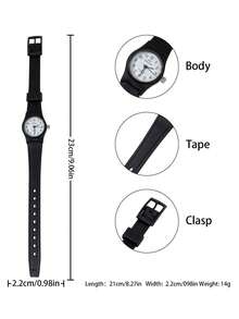 1pc New Fashionable Minimalist Black Quartz Watch, Suitable As A Holiday Gift - Black - View 4
