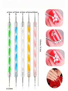 17Pcs Nail Art Tool Set, Nail Painting Brushes, Dotting Pens, With Nail Art Palette, For Nail Art Decoration - Multicolor - View 8