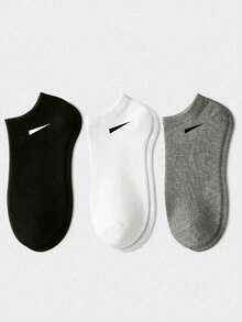 10 Pairs Men's Black & White No-Show Socks, Sweat-Absorbent Breathable Comfortable Invisible Socks, Suitable For Daily Wear, Sports, Business, Unisex, All Seasons, Perfect Gift For Back To School And Holidays, Available In 1 Pair/10 Pairs/20 Pairs - Black and White - View 5