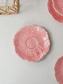 1pc/2pcs/4pcs Pink Flower Embossed Ceramic Jewelry Tray, Petal Shape Decorative Dish For Rings Earrings Storage, Tabletop Decor - Multicolor - View 8