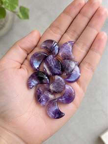 5/10/20/50 Pcs 20mm Amethyst Opal Purple Blue Natural Stone Crescent Moon Gemstone Beads Charms For DIY Jewelry Making Bracelet Necklace Craft Decor - Opal - View 5