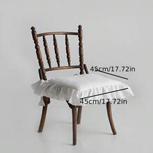 French Country Style Dining Chair Cushion Cover, With Ties, Ruched Lace Decor, Suitable For All Seasons, Machine Washable, Outer Cover Only, Inner Cushion Not Included - Multicolor - View 7