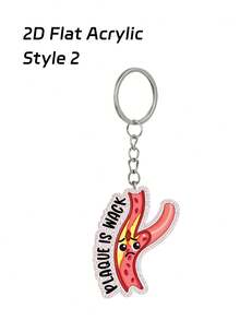 2D Flat Acrylic Pendant With Rose Floral Pattern, Keychain With Artery Pattern. Fashionable Bag Charm, Cardiologist Gift, Nurse Medical Student Gift, Car Keychain, Birthday Gift, Holiday Party Gift, Medical Student Graduation Souvenir, First Aid Training Completion Gift - Multicolor - View 12