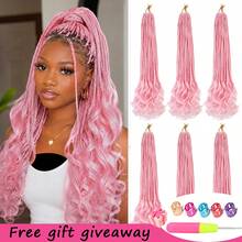 6 Paket Rambut Kepang Kotak Dewi 22 Inci dengan Ujung Keriting, Ekstensi Rambut Kepang Sintetis Pra-Loop, Kepang Boho Aneka Warna, Hadiah Alat Rambut Gratis untuk Pesta Cosplay Halloween dan Pemakaian Sehari-hari - MultiWarna - View 15