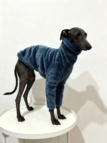 Pet Dog Sweater Home Wear Pajamas Solid Color Autumn/Winter Warm Soft Polar Fleece Skin-Friendly Suitable For Italian Greyhound Whippet Pet Warm Clothes - Blue - View 1