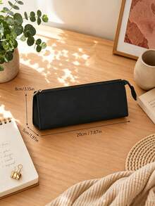 Personalized Leather Pencil Case, Customized Name Pencil Pouch, Letter Monogram Stationery Bag, Minimalist Pencil Box, Gift For Mom, Teacher Gift - Multicolor - View 3