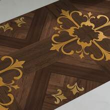1 Roll European Style Brown Wood Grain Peel And Stick Vinyl Floor Sticker, 40*120cm, Seamless Splicing, Scroll Gilded Pattern, Waterproof Anti-Slip Wear-Resistant Floor Tile For Bedroom Living Room Kitchen Bathroom Floor Renovation, Renter-Friendly - Wood Grain - View 12