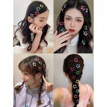 100/50/30/10pcs Cute Y2K Five-Pointed Star BB Clips, Colorful Hair Clips, Basic Hair Accessories - Suitable For Girls, Daily School, Party, Sports, Ae - Multicolor - Ver 5