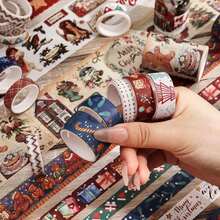 20 Gulungan Pita Washi Natal - 5 Ukuran Campuran, Pita Perekat Motif Salju dan Rusa, Sempurna untuk Dekorasi Perencana, Kartu Buatan Tangan, dan Scrapbooking Liburan, Hadiah Ideal untuk Pecinta Kerajinan Tangan - beraneka warna - View 5