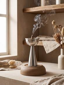 Hammered Tall Pedestal Metal Incense Burner, Modern Light Luxury Style Bakhoor Burner, Can Be Used As Aroma Diffuser, Ideal For Home Decor, Room Decoration, Parties & Holidays, Living Room Centerpiece, Office, Yoga Space, Best Gift - Multicolor - View 13