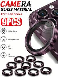 Mr. War Gorilla 6pcs [Wine Red CD Pattern Lens Ring] With Advanced Adhesive For Easy Installation, Glass Material For High-Definition Lossless Photo And Video Quality, Anti-Collision, Anti-Scratch, Anti-Fingerprint Residue, Phone Lens Accessory, Waterproof, Anti-Fingerprint, Compatible With IPhone Duo/18promax/18pro/18/17e/17 Pro Max/17 Pro/17Air/17/16 Pro Max/16 Pro/16 Plus/16/15 Pro Max/15//14/13/12 And Other Models. - Burgundy - View 8