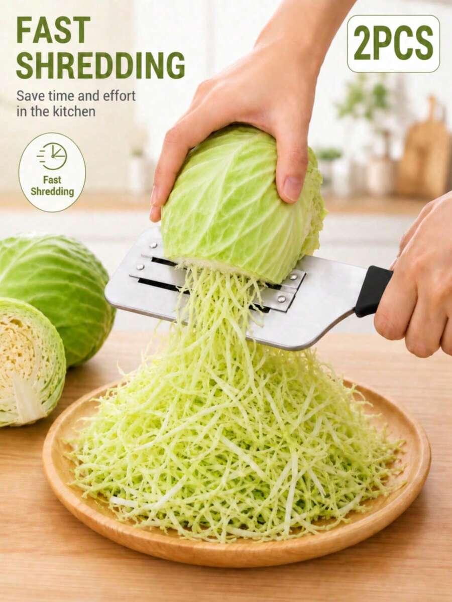 4/3/2/1pc Stainless Steel Cabbage Slicer, Handheld Vegetable Shredder, Kitchen Vegetable Cutter