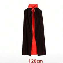 A Black And Red Reversible Hooded Cape, Double-Sided Vampire Robe, Suitable For Adult Halloween Death Wizard Role-Playing Costume Props - Multicolor - View 14