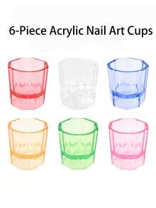 Crystal Dappen Dish For Acrylic Nail Dip Powder, Monomer, And Nail Polish Remover (Octagon Shape W/Stainless Steel Lid, 1 Piece) - Multicolor - View 14