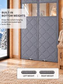 Magnetic Thermal Insulated Door Curtain With Visible Observation Window, Multi-Layer Insulation, Strong Magnetic Auto-Closing, No Drilling Required, Reduces Heat Loss, Suitable For Home, Basement, Commercial Store - Grey [with Viewing Window] - View 6