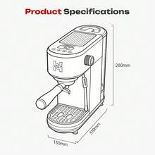 HiBREW H10B-Lite Semi-Automatic Espresso Machine 15Bar High Pressure Extraction Stainless Steel Body Pre-Infusion Cold & Hot Brew Dual Mode 1.3L Removable Water Tank Home Office - EU F Type Plug(220-240V) - View 10
