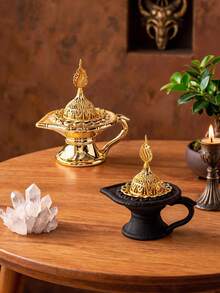 1pc Ceramic Magic Lamp Incense Burner With Cover, Luxurious Craft Design, Assorted Colors. Beautiful Aromatherapy Supply For Home, Office, Hotel & Wedding Decor, Exquisite Tabletop Ornament. - Incense Burner - View 5