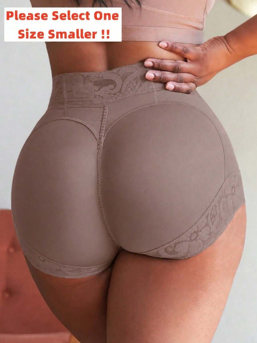 1pc Women's Tummy Control Butt Lifting Shaping Pants, With Anti-Slip Silicone Design, Suitable For Daily Wear And Various Occasions - Purple - View 1