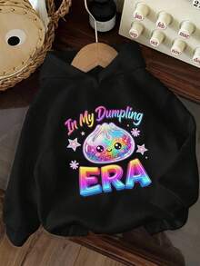 3pcs-Tween Girl 3 Pieces Set, Fun Print Thermal Lined Sweatshirt, Warm And Comfortable For Autumn/Winter - Black - View 3