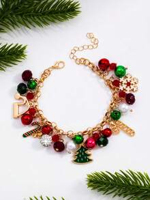 Multifunctional Minimalist Christmas Decor, European And American Style Santa Claus Cane, Christmas Tree Snowflake Bracelet - Style 4 - View 1