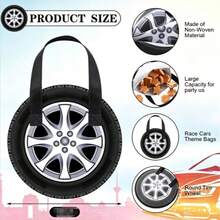 20/10/5/2 Paket Tas Tote Non-Woven Desain Hub Setir Balap, Kokoh dan Dapat Digunakan Kembali, Untuk Pesta Ulang Tahun, Kemasan Hadiah Permen dan Tas Snack, Perlengkapan Pesta Tema Sepeda Motor, Bahan Ringan - A - View 5