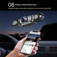 Kamera Dasbor Panoramik 4 Lensa Definisi Tinggi Wifi, Penglihatan Malam Cahaya Rendah, Perekaman Panoramik 360°, Perekaman 4 Kamera, Sensor Tabrakan, Dilengkapi dengan Perekaman Berulang 64Gb, Interkoneksi Ponsel, Kapasitas Baterai 150mAh - perekam 4-rekaman - View 10