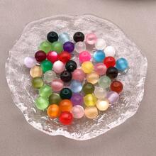 50pcs Multicolor 8mm Cat Eye Resin Round Beads Smooth Polished Loose Beads With Hole For DIY Handmade Beading Jewelry Making Craft Supplies - Multicolor - View 4