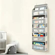 5-Tier Over-The-Door Storage Rack - 19.96Kg Weight Capacity Durable Hanging Storage Shelf, Door Hanging Storage Rack, Kitchen Door Storage Rack, Bedroom And Dressing Room Storage Rack, Foldable And Detachable Design, No-Drill Anti-Tilt Design, Multi-Functional Plastic Storage Box, Suitable For Bedroom, Bathroom, Room, Wardrobe, Kitchen, Easy-To-Clean Material - View 6
