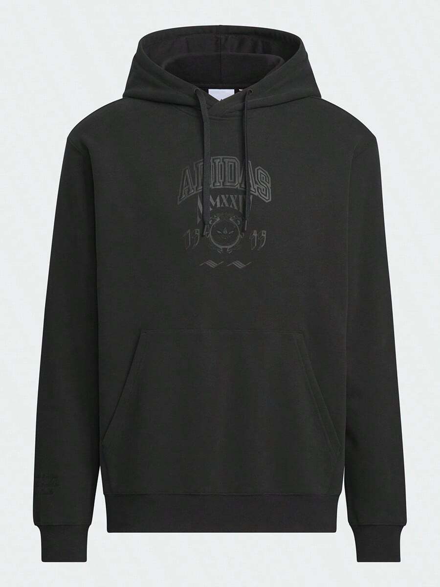 Adidas Spring/Autumn Unisex Elegant Fashion Hooded Sweatshirt Casual Versatile Couple Pullover JW1963 - Black - View 1