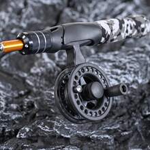 LEOFISHING Lightweight Ice Fly Fishing Reel, Left Right Interchangeable Fly Reel, Adjustable Drag Ice Fishing Reel For Outdoor Winter Fishing - Black - View 9