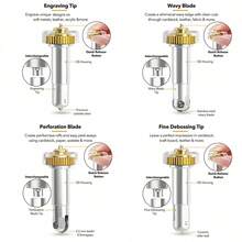 Dao đục lỗ cơ bản, đầu nhọn dập nổi tinh xảo, dao lượn sóng và đầu nhọn khắc kèm hộp, phù hợp cho máy cắt, dùng làm thiệp và trang trí nhà 3D - 1 cái - Xem 3