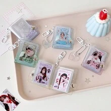 Ins Transparent Glitter Heart Angel Wings Pocket Mini Photo Album, 2 Inch Idol Card Collection Book, Bag Charm Card Holder - Multicolor - View 7