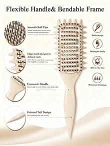 Lightweight Curl Defining Brush For Curly Hair, Vented Detangling Hair Brush For Wet And Dry, Curved For Shaping And Smoothing Curl Clumps - Multicolor - View 5