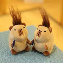 Capybara Plush Doll Cartoon Keychain Pendant, Soft Plush Doll Backpack Pendant, Car Bag Keychain Decoration Gift Keychain, Capybara, Capybara Plush, Capybara, Crochet Capybara, Capybara Bag - Multicolor - View 8