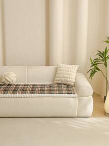 1PC Christmas Plaid Chenille Sofa Cushion Cover, Festive Holiday Pattern Couch Slipcover For Living Room Home Decor, Non-Slip Backing, Pet Friendly, Machine Washable For 1/2/3/4 Seater Sofa - Multicolor - View 7