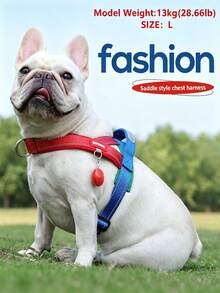 Harness Anjing Nilon Empuk dengan Jaring Lembut, Rompi Hewan Peliharaan yang Dapat Diatur, Harness Nyaman untuk Jalan-jalan Anjing, Cocok untuk Anjing Kecil dan Sedang, Harness Reflektif, Cocok untuk Anjing Bulldog Prancis - MultiWarna - View 5