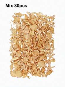 Ocean Theme Gold-Plated Pendant, Marine Life & Shell Charm, Suitable For Jewelry Making, Bracelets, Necklaces, Earrings, Phone & Bag Charms, Perfect Gift - Ocean-themed Oil Drop Pendant - View 10