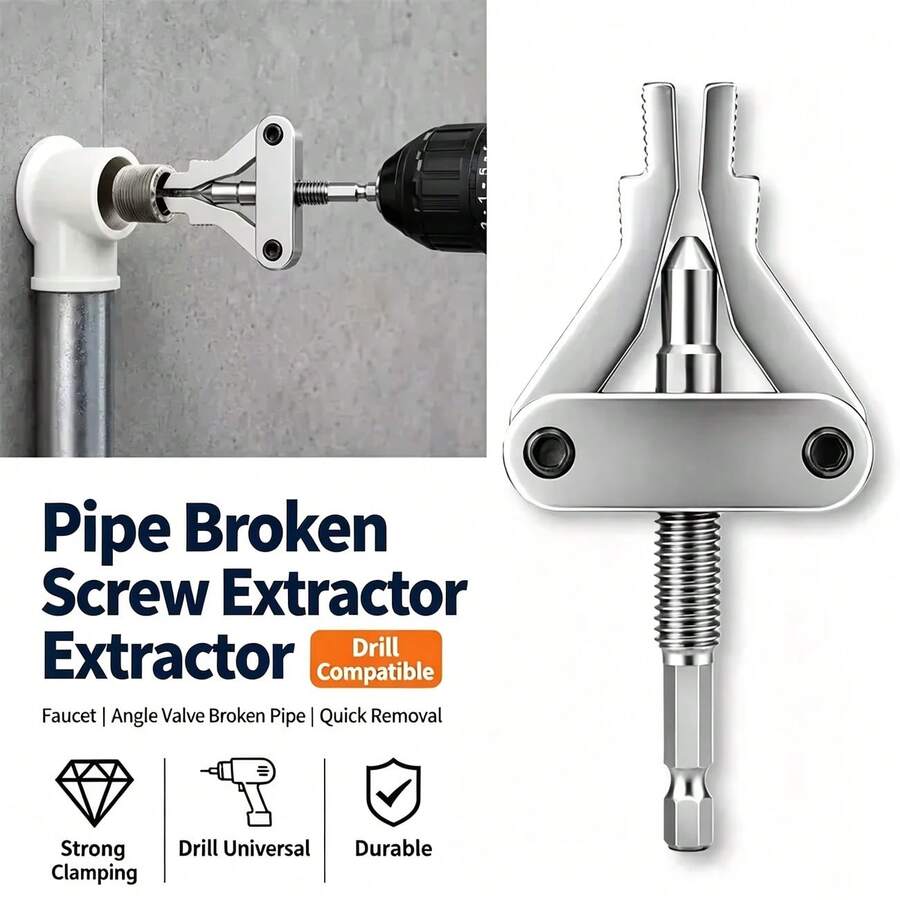 1pc Integrated Broken Screw Extractor, Suitable For 1/2" 3/4" 1" Pipes, Electric Drill Driven Faucet And Angle Valve Repair Tool, Used For Quick Removal Of Stuck Threads, Suitable For Home Emergencies And Plumbing Multi-Functional Hardware - A - View 1