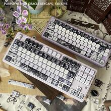 Tutup Tombol Purple Moon DIY Tinggi Asli Estetika Tinggi MOA PBT Mengkilap Lima Sisi Sublimasi Pewarna Kompatibel Dengan Keyboard Mekanik - View 2