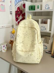 Teen Sweet Backpack Glitter Star Print Rucksack Portable Large Storage School Backpack For Daily Commute & Weekend - Multicolor - View 13
