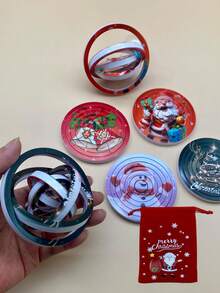 OBOVAY 6環/7環/8環星雲環，新款玩具，旋轉減壓玩具，多層旋轉結構模型，桌面減壓裝飾，創意禮物，迷你模型收藏玩具，創意有趣小禮物，適合青少年減壓玩具，適合辦公室旋轉環減壓玩具 - 多色3 - 查看 4