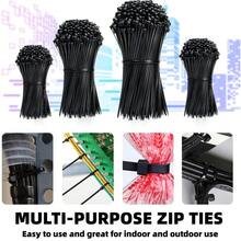 Cable Ties, 400pcs Black Multi-Purpose Self-Locking Nylon Cable Management Ties, Plastic Wire Ties, Suitable For Home, Office, Garden, Workshop, Father's Day Gift - Multicolor - View 6