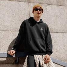 Adidas Men's Black Loose Fit Pullover Sweatshirt Long Sleeve Sportswear KA1501 - Black - View 1