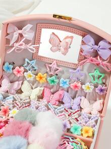 788pcs Girls Multi-Color High-End Cute Princess Hair Accessories, Bow Hair Clips, BB Clips, Star Hair Clips, Flower Headbands, Rhinestone Butterfly Clips, Claw Clips, Hair Ties, Exquisite Hair Accessories, Birthday Gift - Multicolor - View 2